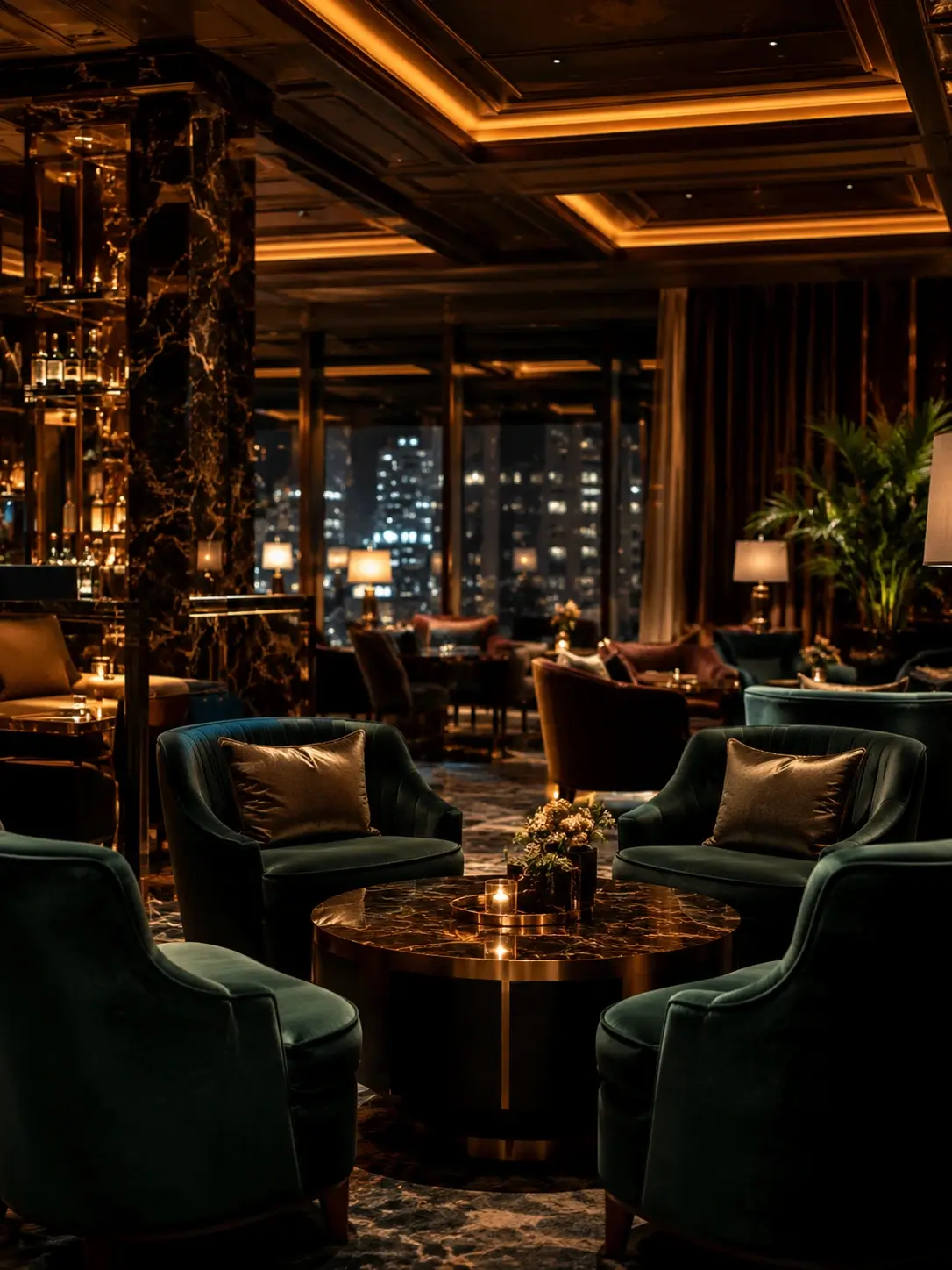 Elegancki lounge hotelowy Oak & Suite